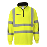 Class 3 Xenon Hi-Vis Rugby QTR-Zip Shirt + ANSCO Logo