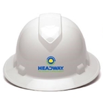 Ridgeline White Class E Full Brim + Headway Logo