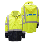 Class 3 Lime Premium Rain Jacket + Headway Logo