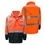 Class 3 Orange Premium Rain Jacket + Headway Logo