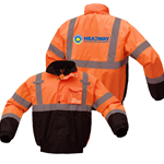 Class 3 Waterproof Bomber Jacket Orange + Headway Logo