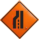 48" x 48" ORALITE Super Bright Roll-Up Sign - Transition Symbol - Changeable
