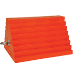 Wheel Chock with Eyebolt, Orange, 9 1/2" x 7 3/4" x 6 1/4" 3 lb.