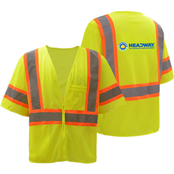 Class 3 Lime Vest + Headway Logo