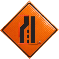 48" x 48" ORALITE Super Bright Roll-Up Sign - Transition Symbol - Changeable