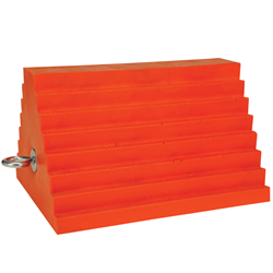 Wheel Chock with Eyebolt, Orange, 9 1/2" x 7 3/4" x 6 1/4" 3 lb.